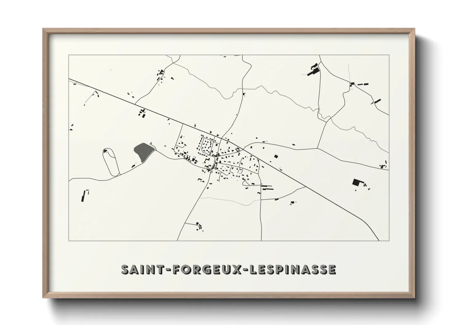 Une affiche de carte sur Saint-Forgeux-Lespinasse