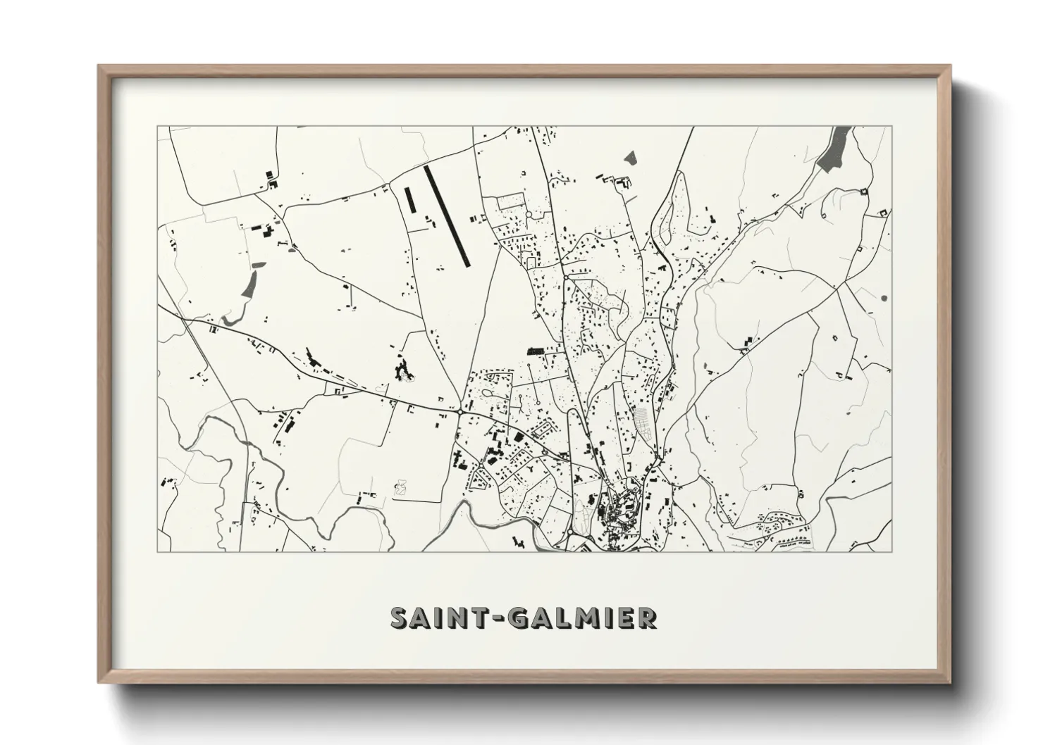 Une affiche de carte sur Saint-Galmier