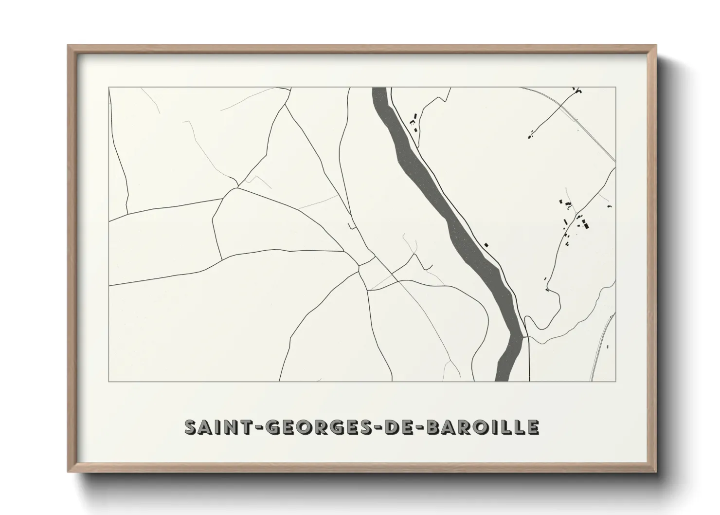 Une affiche de carte sur Saint-Georges-de-Baroille