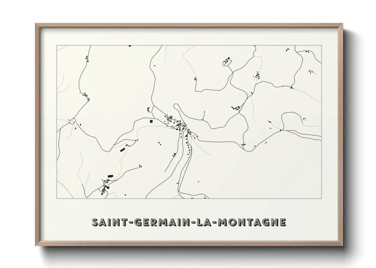 Une affiche de carte sur Saint-Germain-la-Montagne