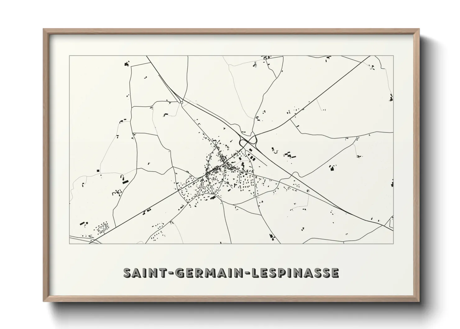 Une affiche de carte sur Saint-Germain-Lespinasse