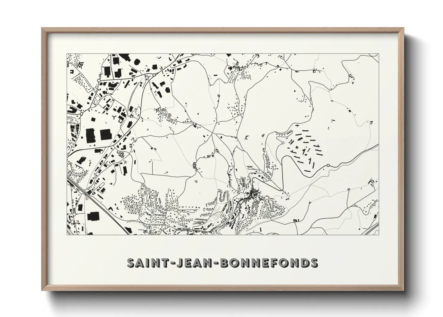 Une affiche de carte sur Saint-Jean-Bonnefonds