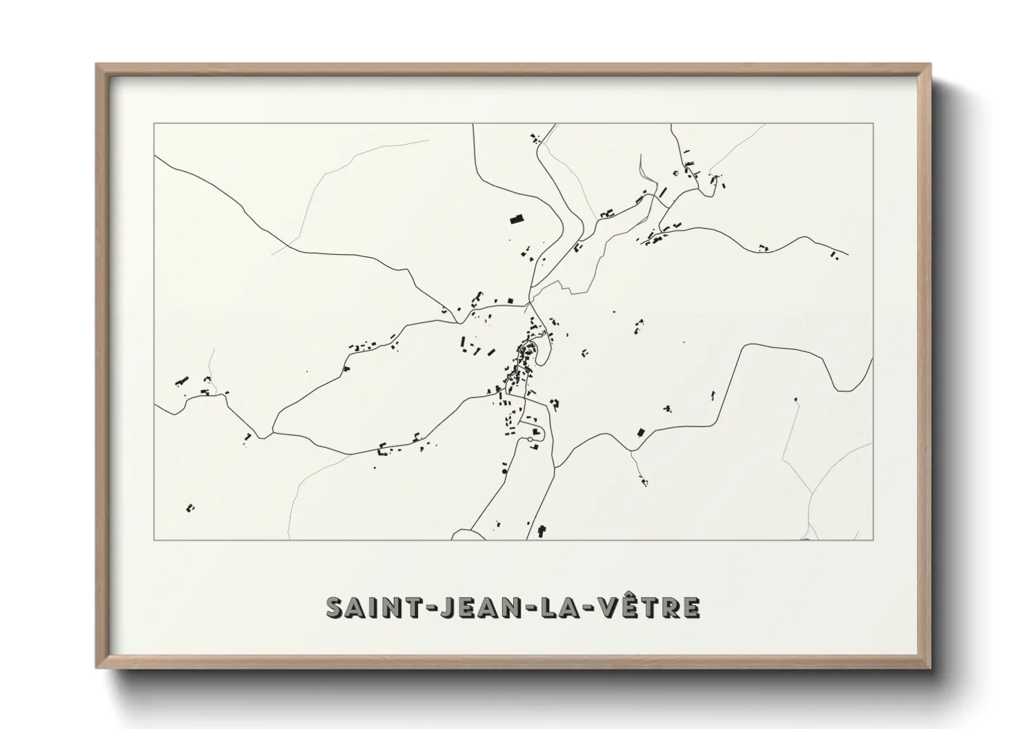 Une affiche de carte sur Saint-Jean-la-Vêtre