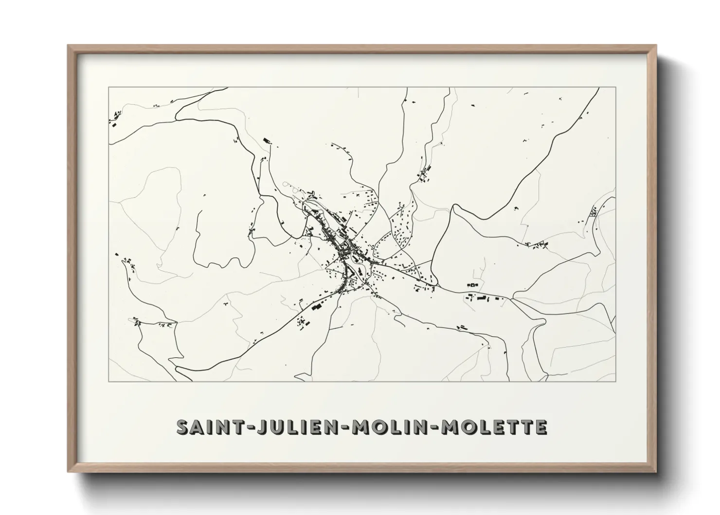 Une affiche de carte sur Saint-Julien-Molin-Molette
