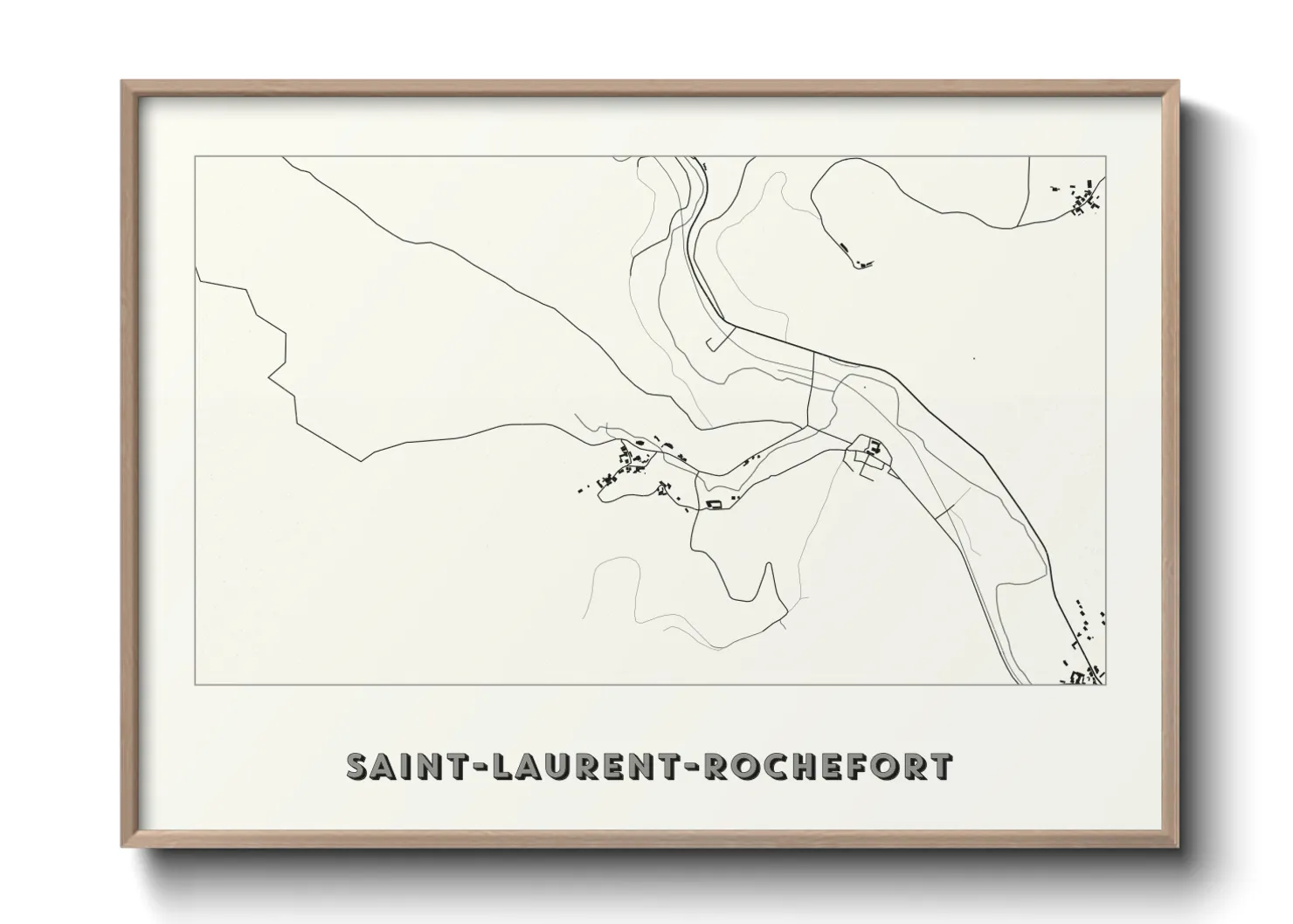 Une affiche de carte sur Saint-Laurent-Rochefort