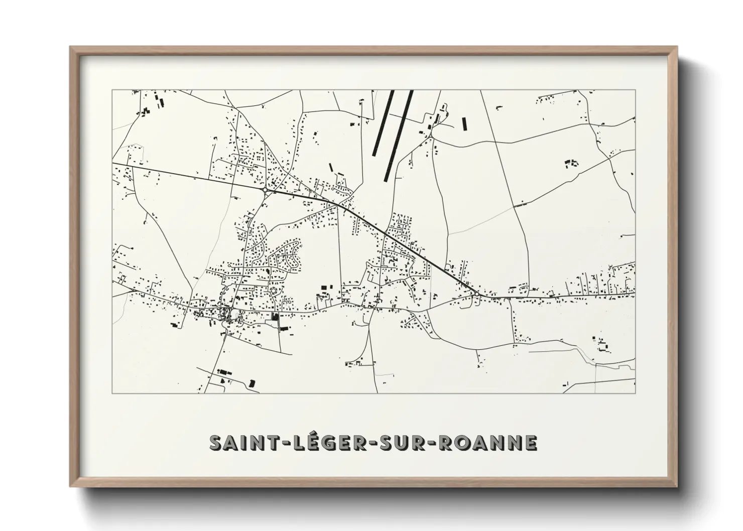 Une affiche de carte sur Saint-Léger-sur-Roanne