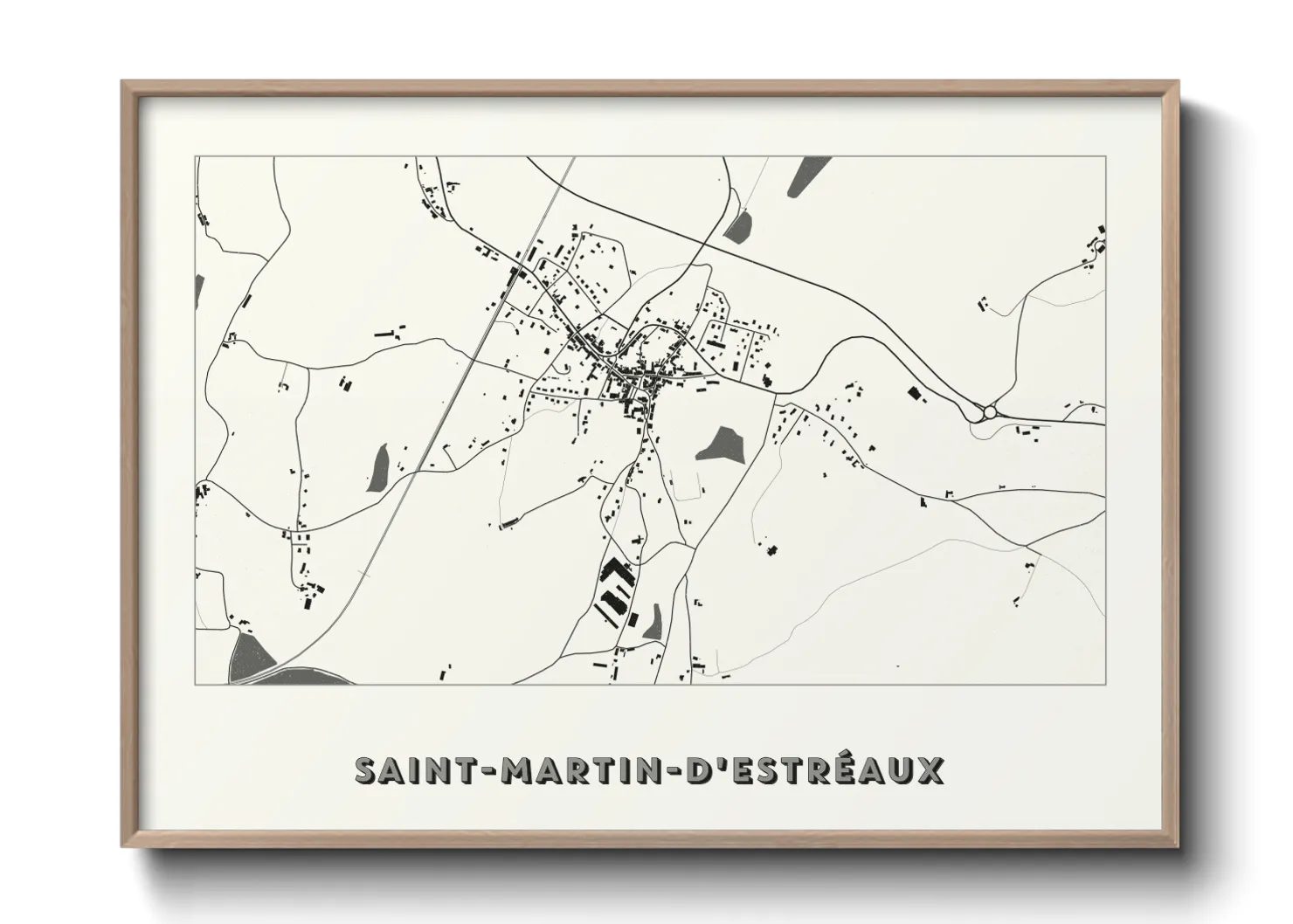 Une affiche de carte sur Saint-Martin-d'Estréaux