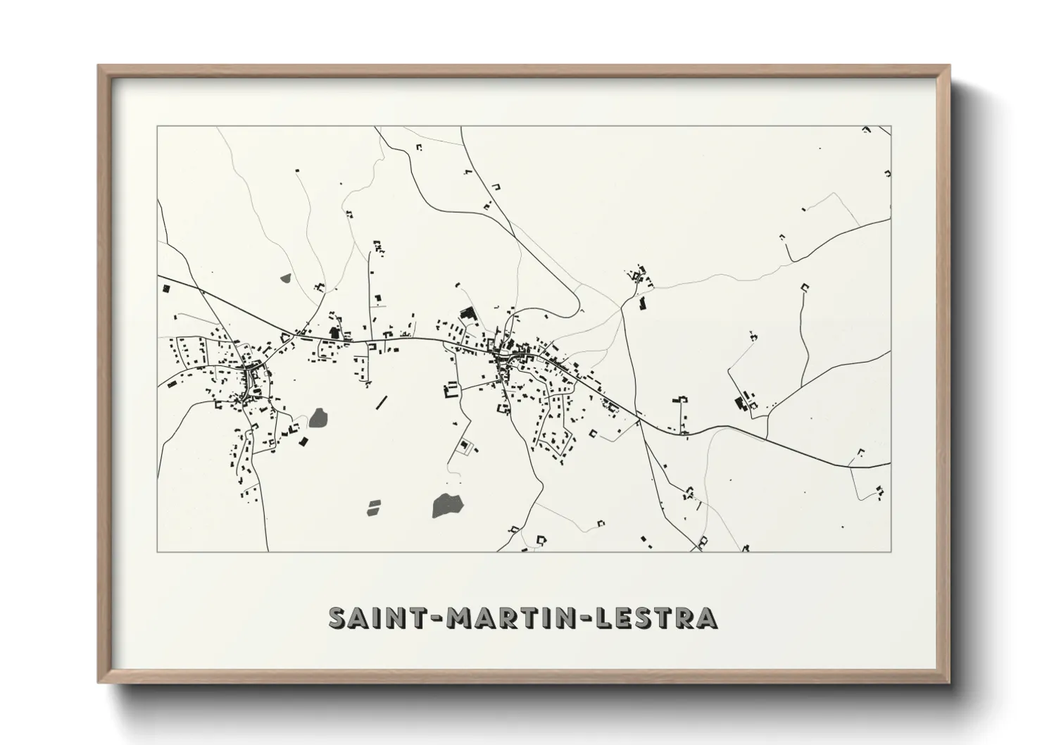 Une affiche de carte sur Saint-Martin-Lestra