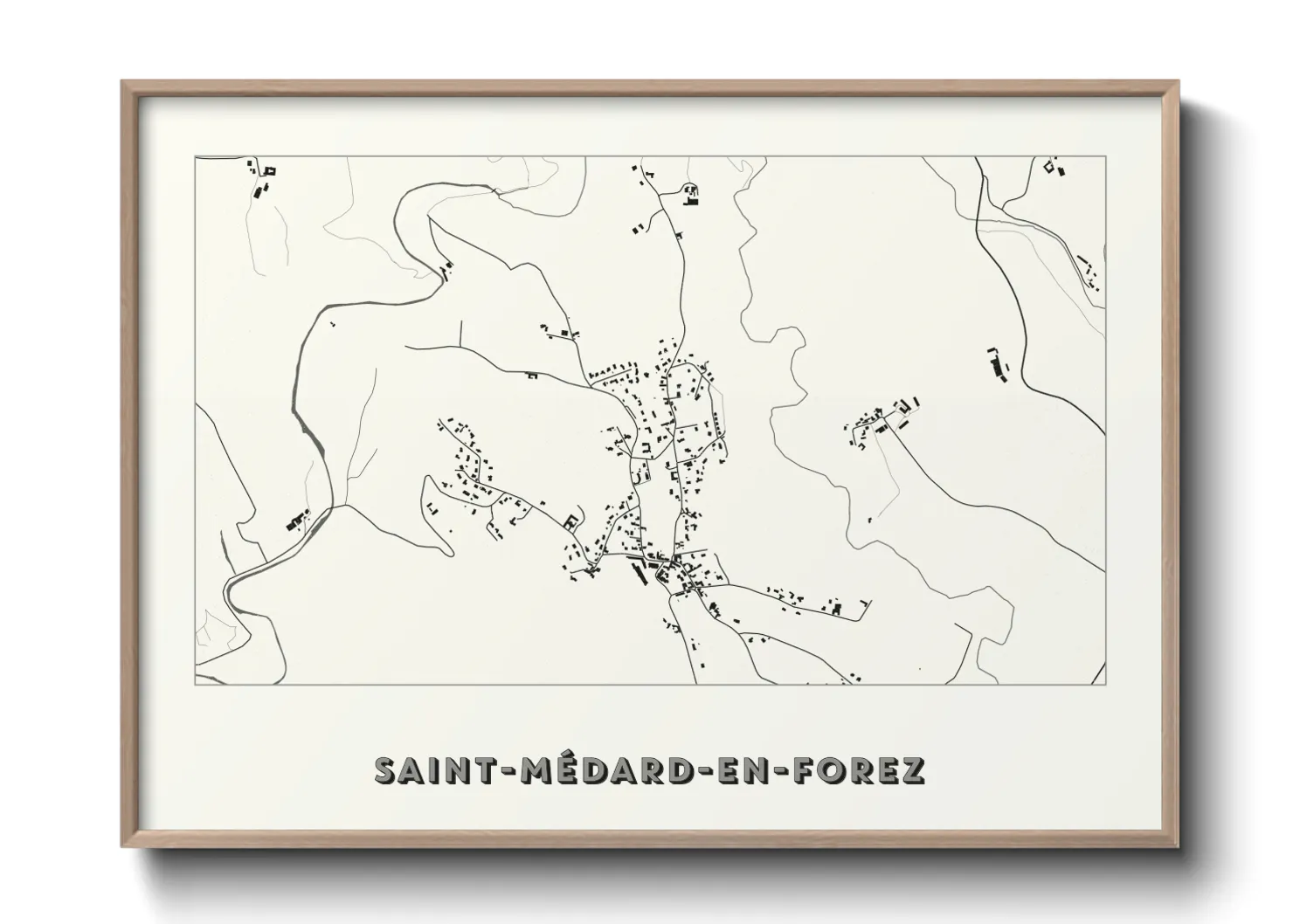 Une affiche de carte sur Saint-Médard-en-Forez