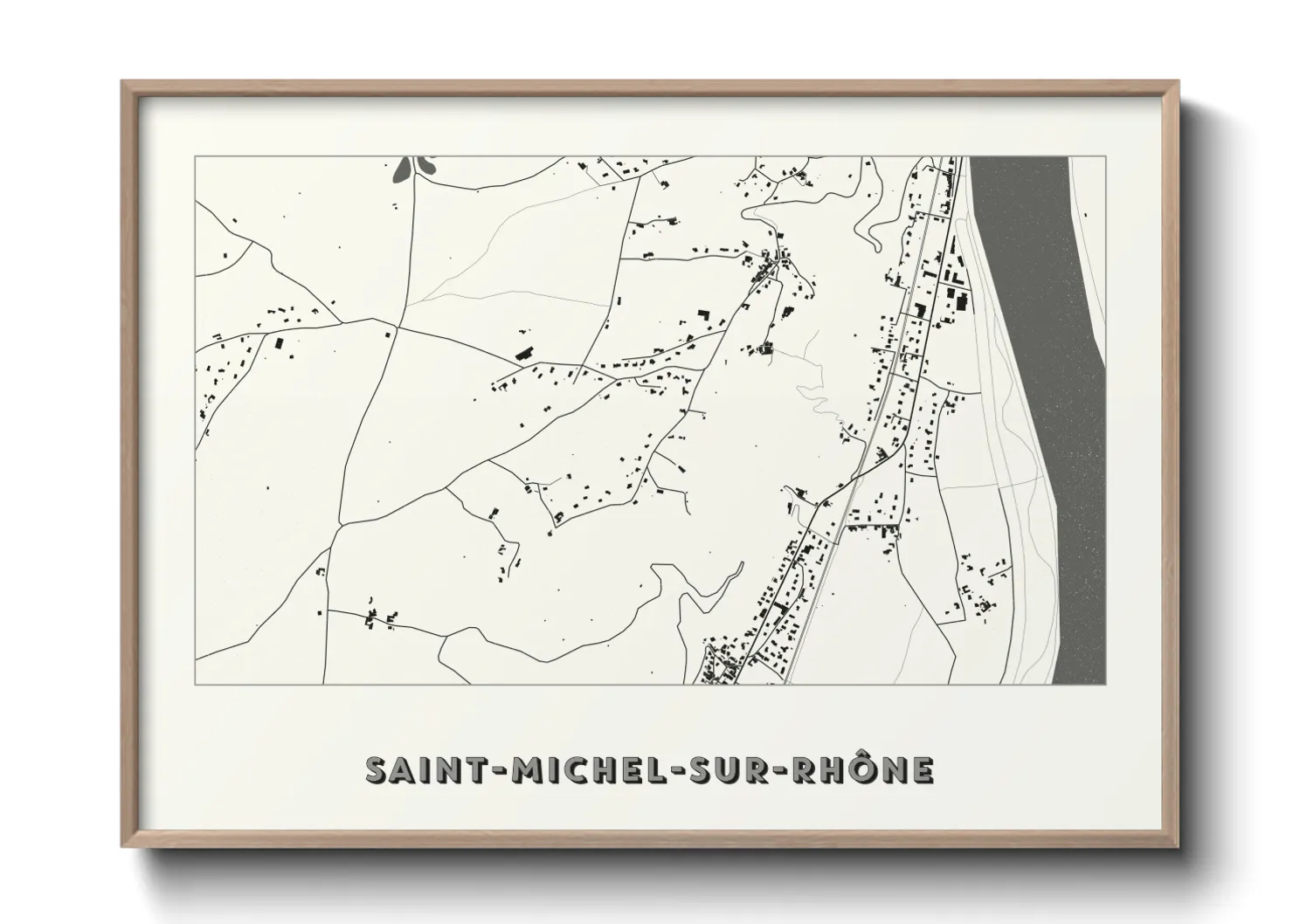 Une affiche de carte sur Saint-Michel-sur-Rhône