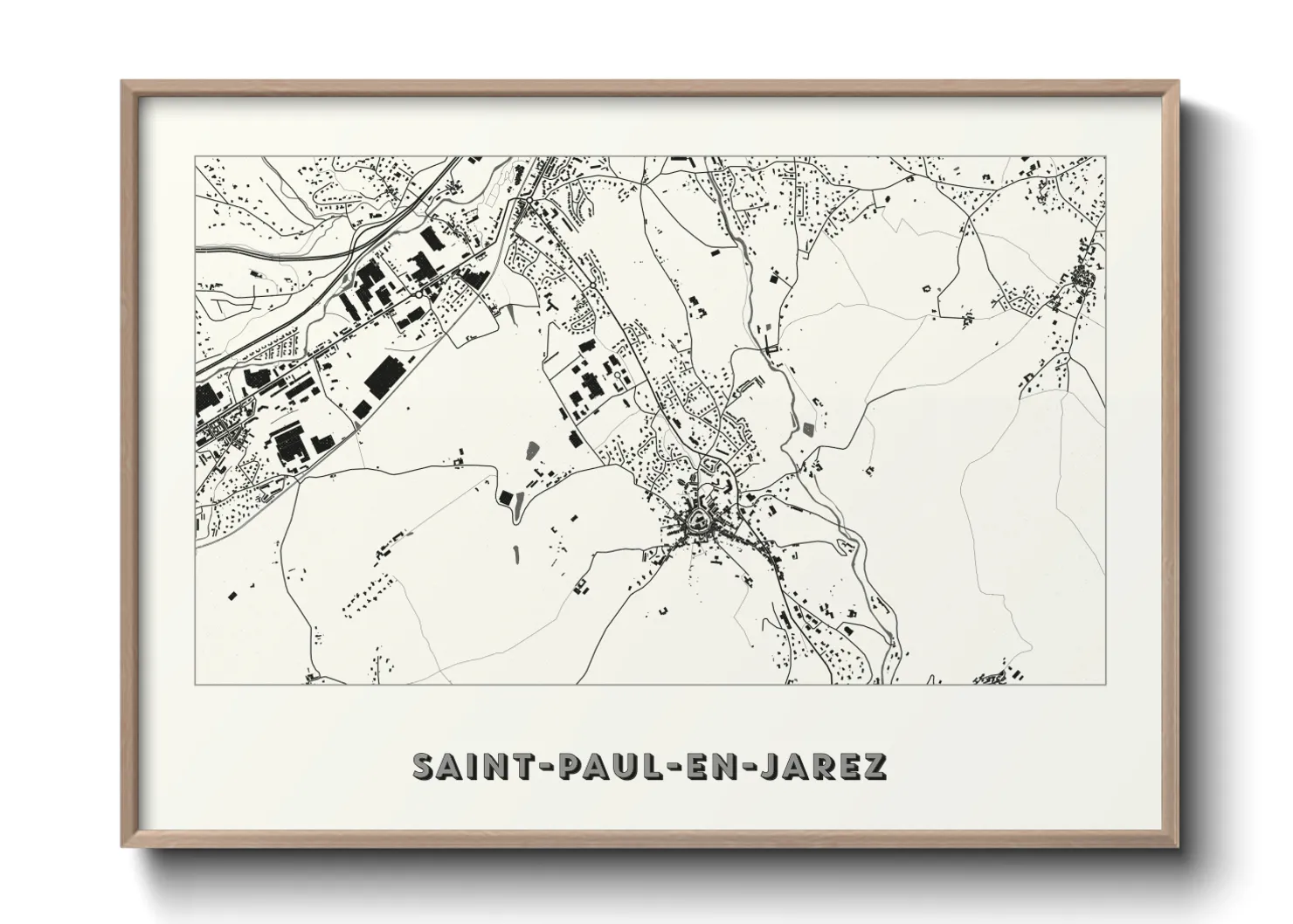 Une affiche de carte sur Saint-Paul-en-Jarez