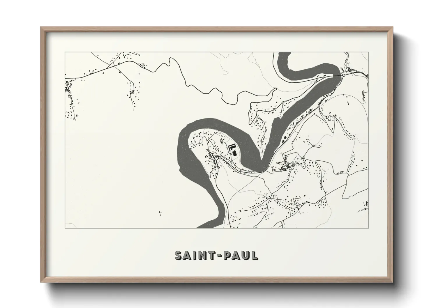 Une affiche de carte sur Saint-Paul