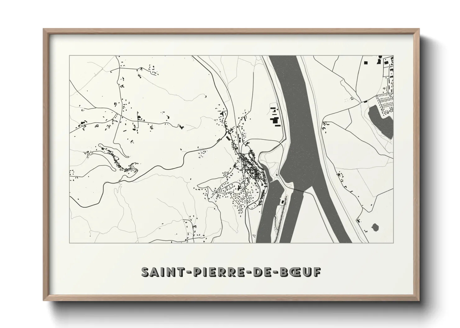 Une affiche de carte sur Saint-Pierre-de-Bœuf