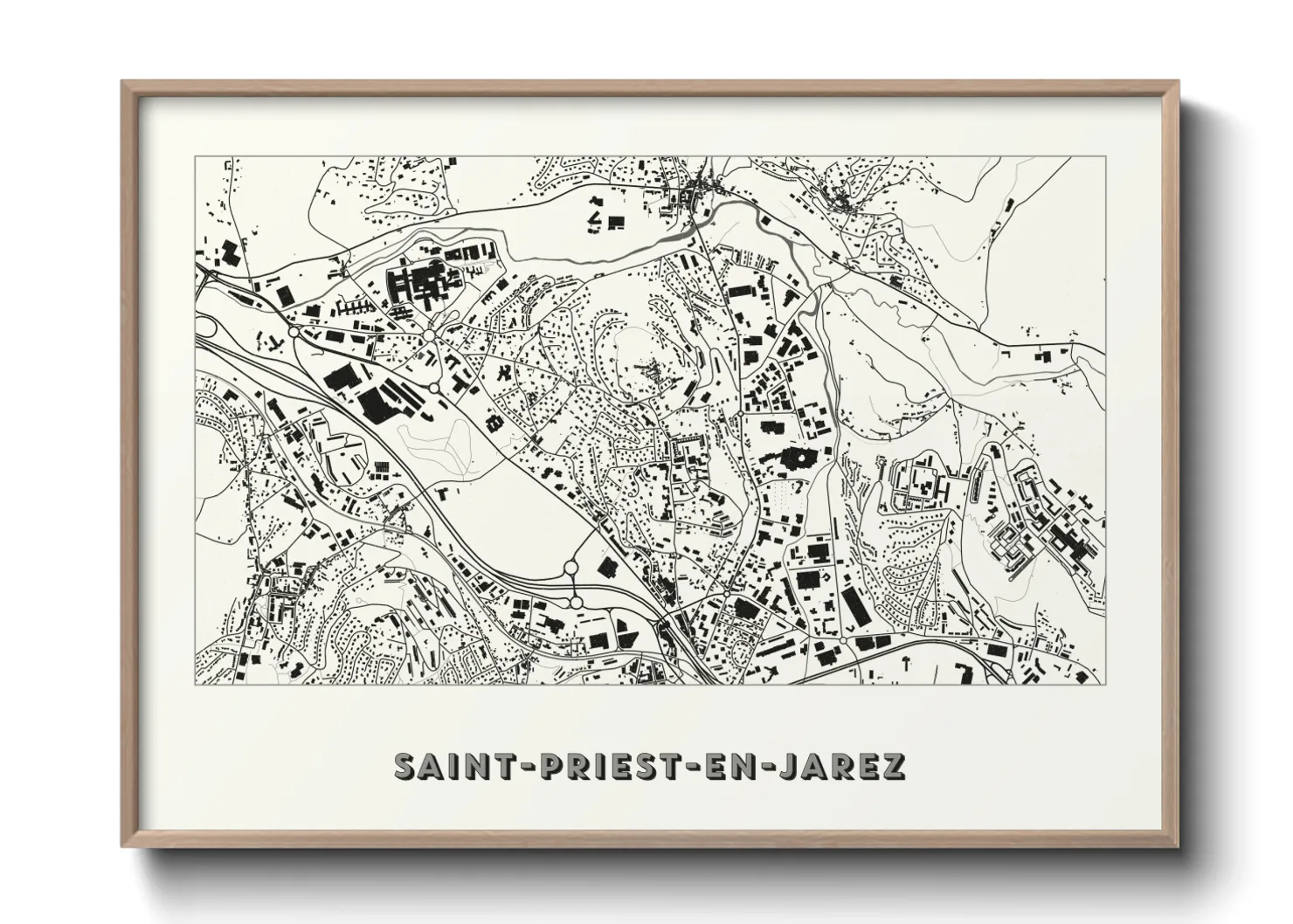 Une affiche de carte sur Saint-Priest-en-Jarez