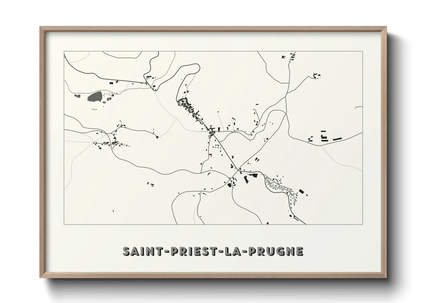 Une affiche de carte sur Saint-Priest-la-Prugne