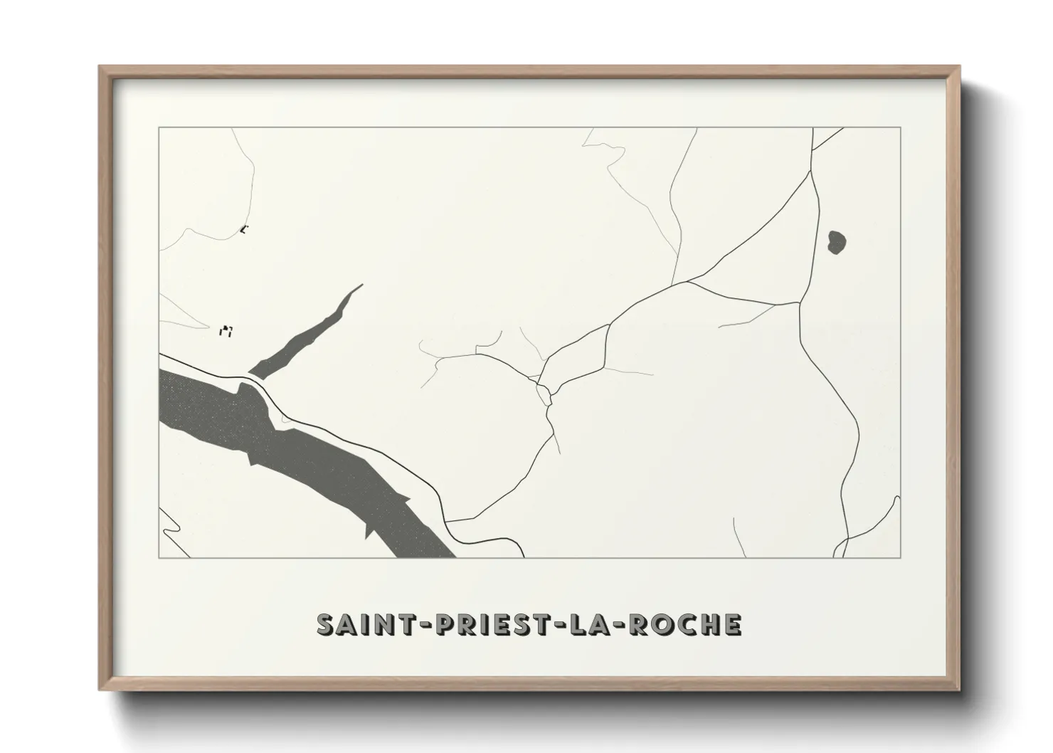 Une affiche de carte sur Saint-Priest-la-Roche