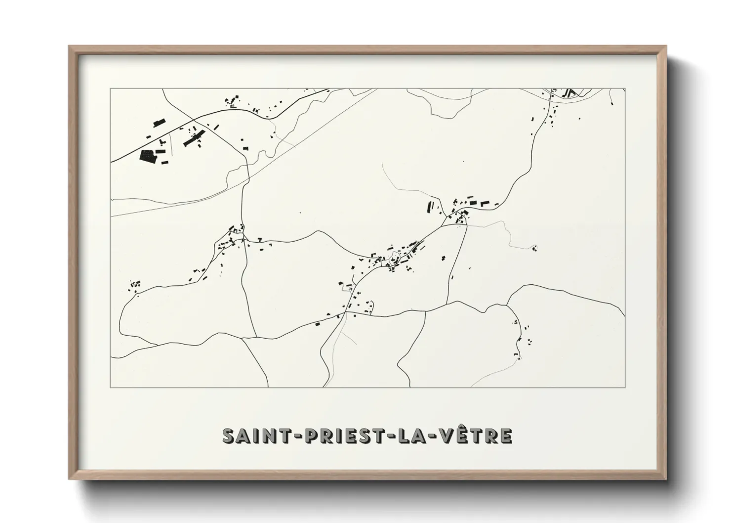 Une affiche de carte sur Saint-Priest-la-Vêtre