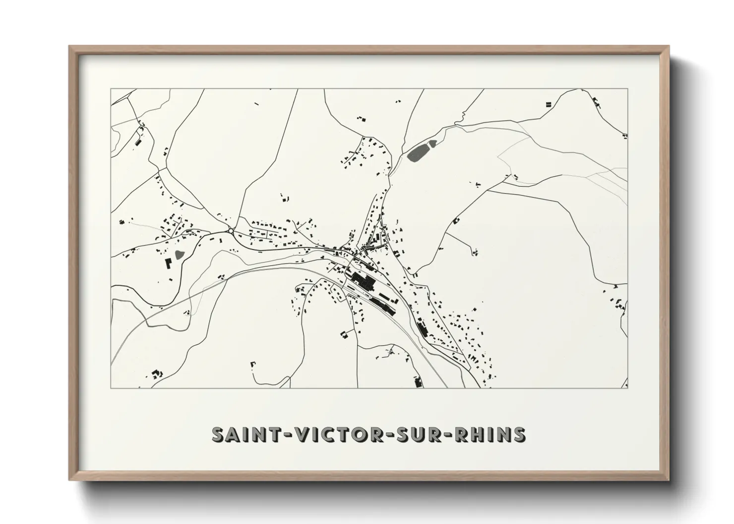Une affiche de carte sur Saint-Victor-sur-Rhins