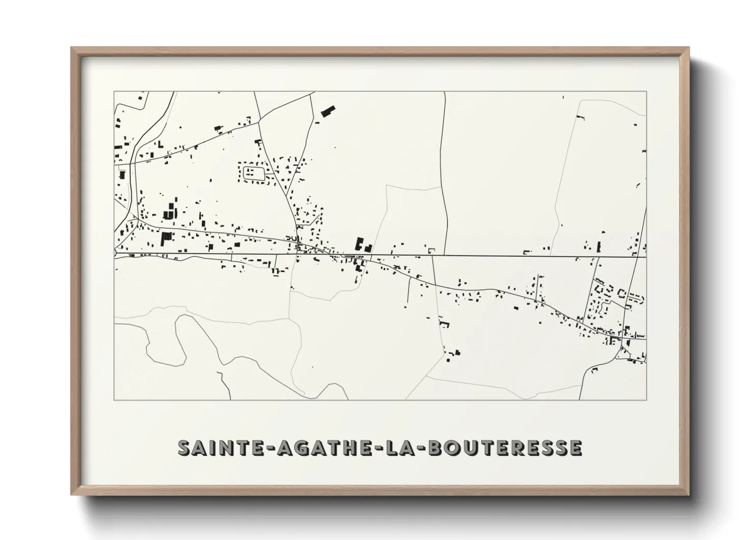 Une affiche de carte sur Sainte-Agathe-la-Bouteresse