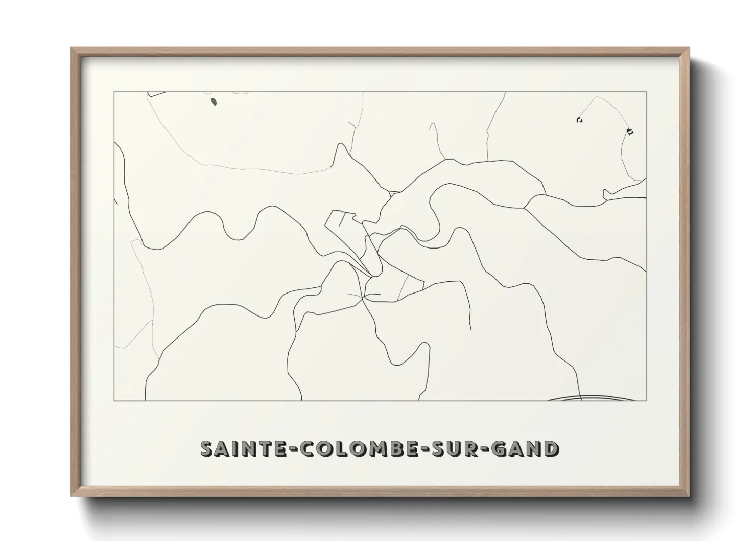 Une affiche de carte sur Sainte-Colombe-sur-Gand