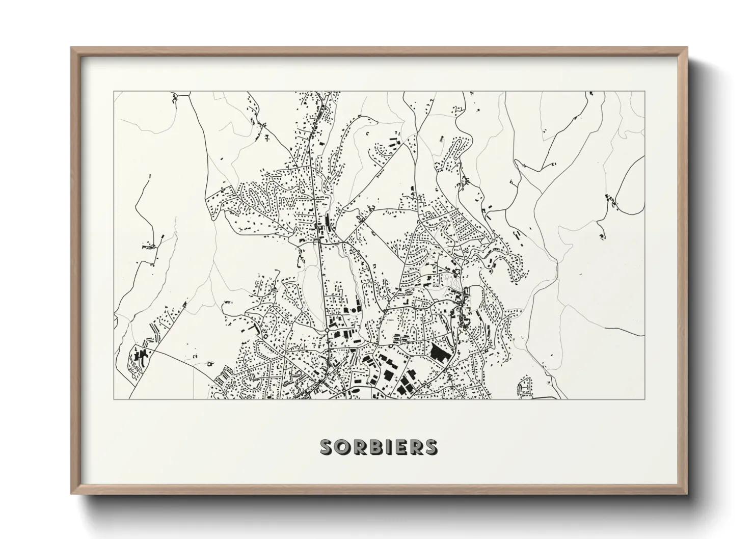 Une affiche de carte sur Sorbiers