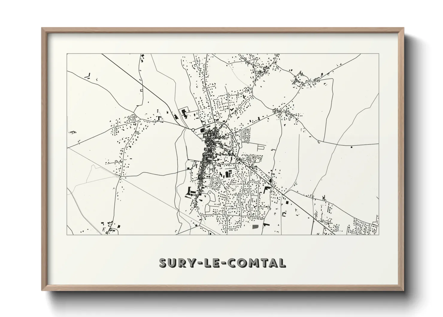 Une affiche de carte sur Sury-le-Comtal