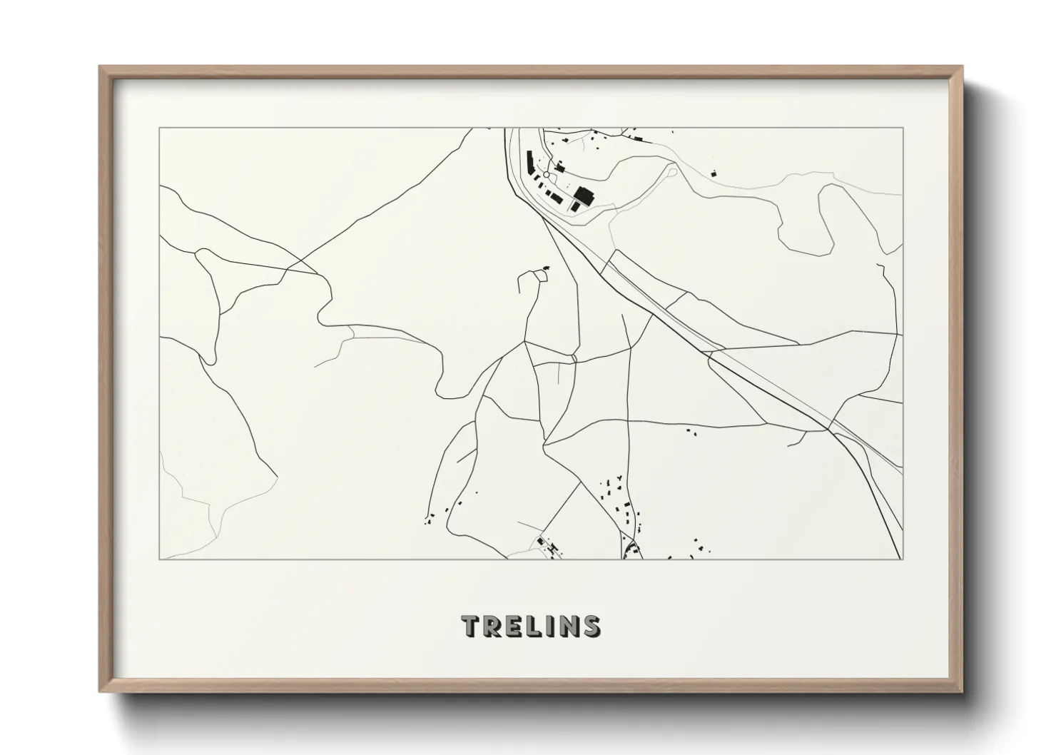 Une affiche de carte sur Trelins