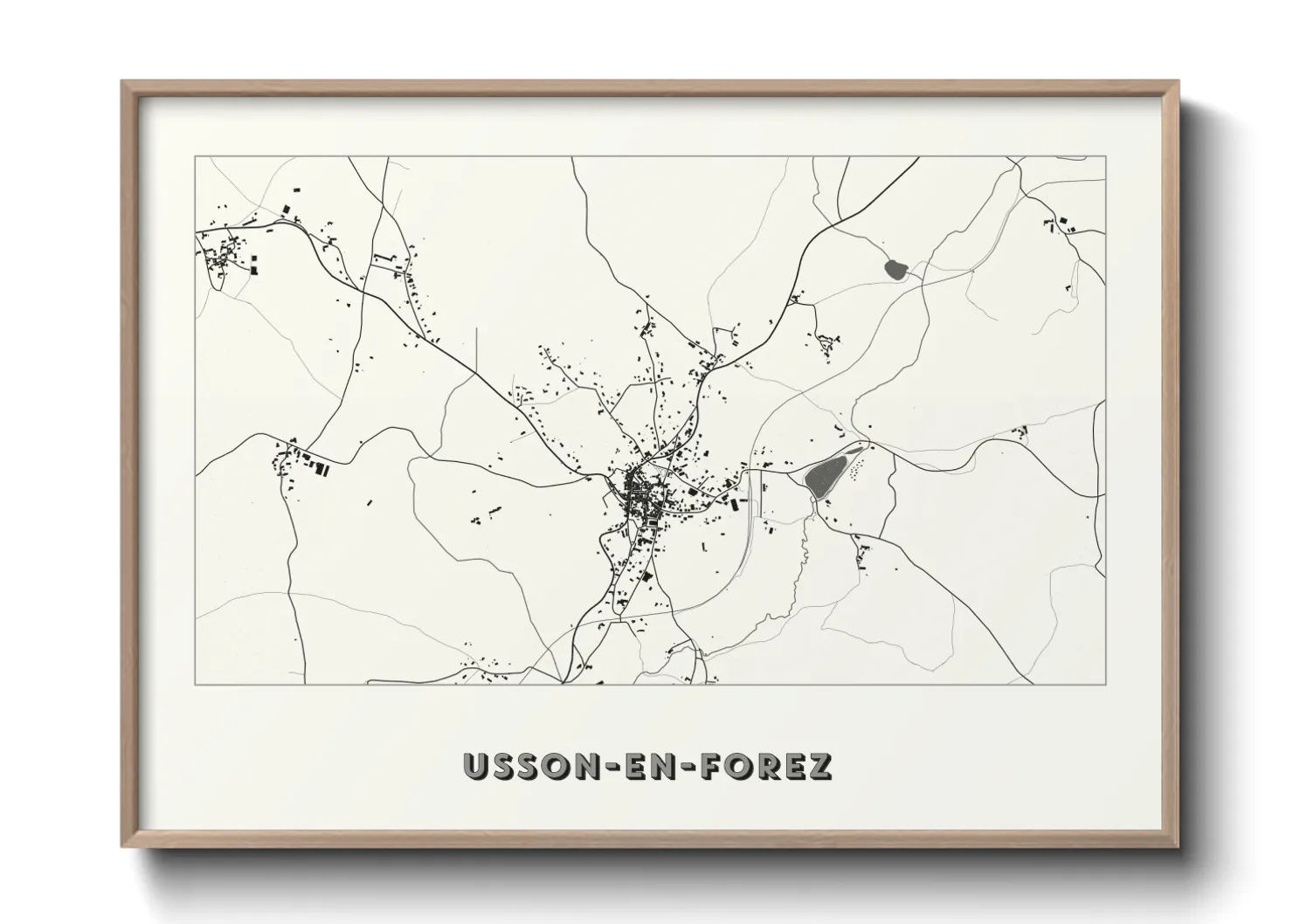 Une affiche de carte sur Usson-en-Forez