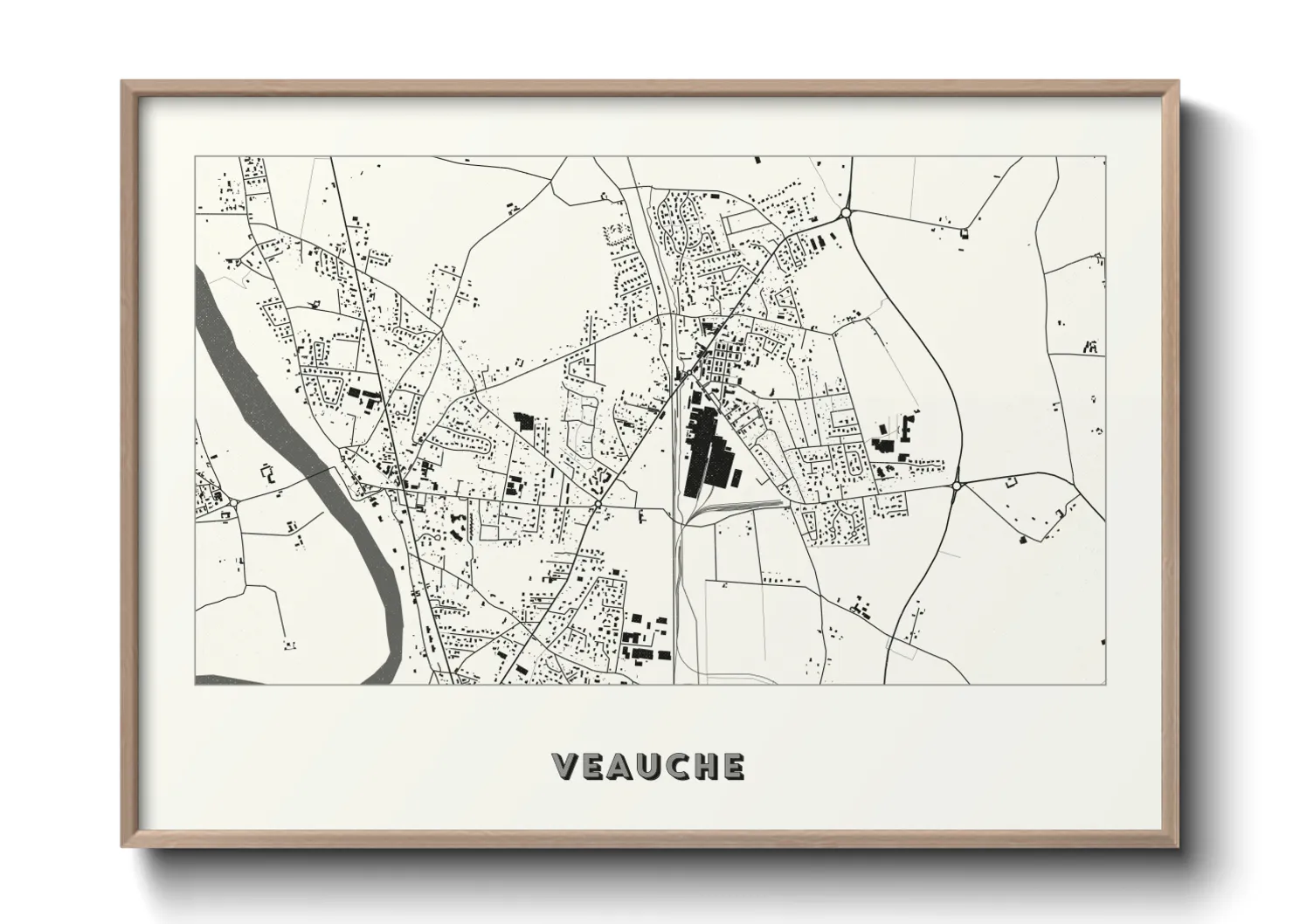 Une affiche de carte sur Veauche