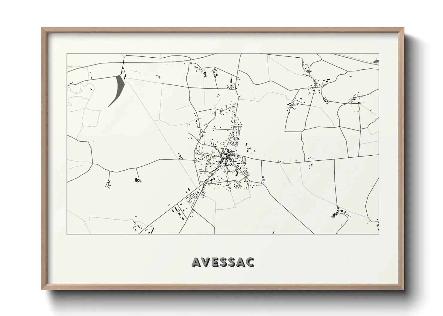Une affiche de carte sur Avessac