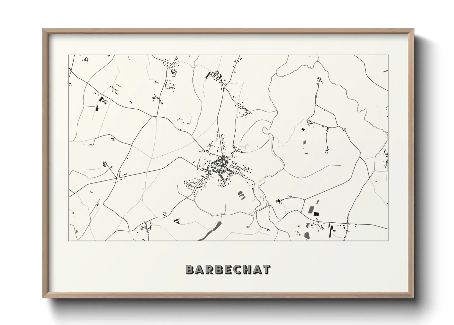 Une affiche de carte sur Barbechat