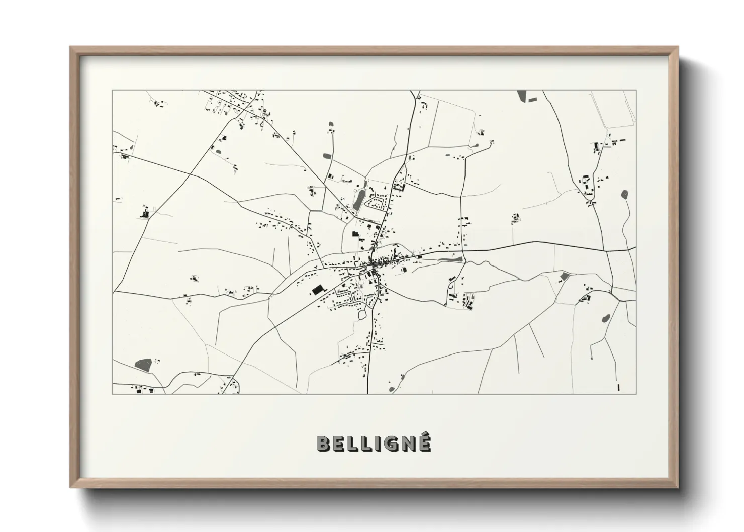 Une affiche de carte sur Belligné