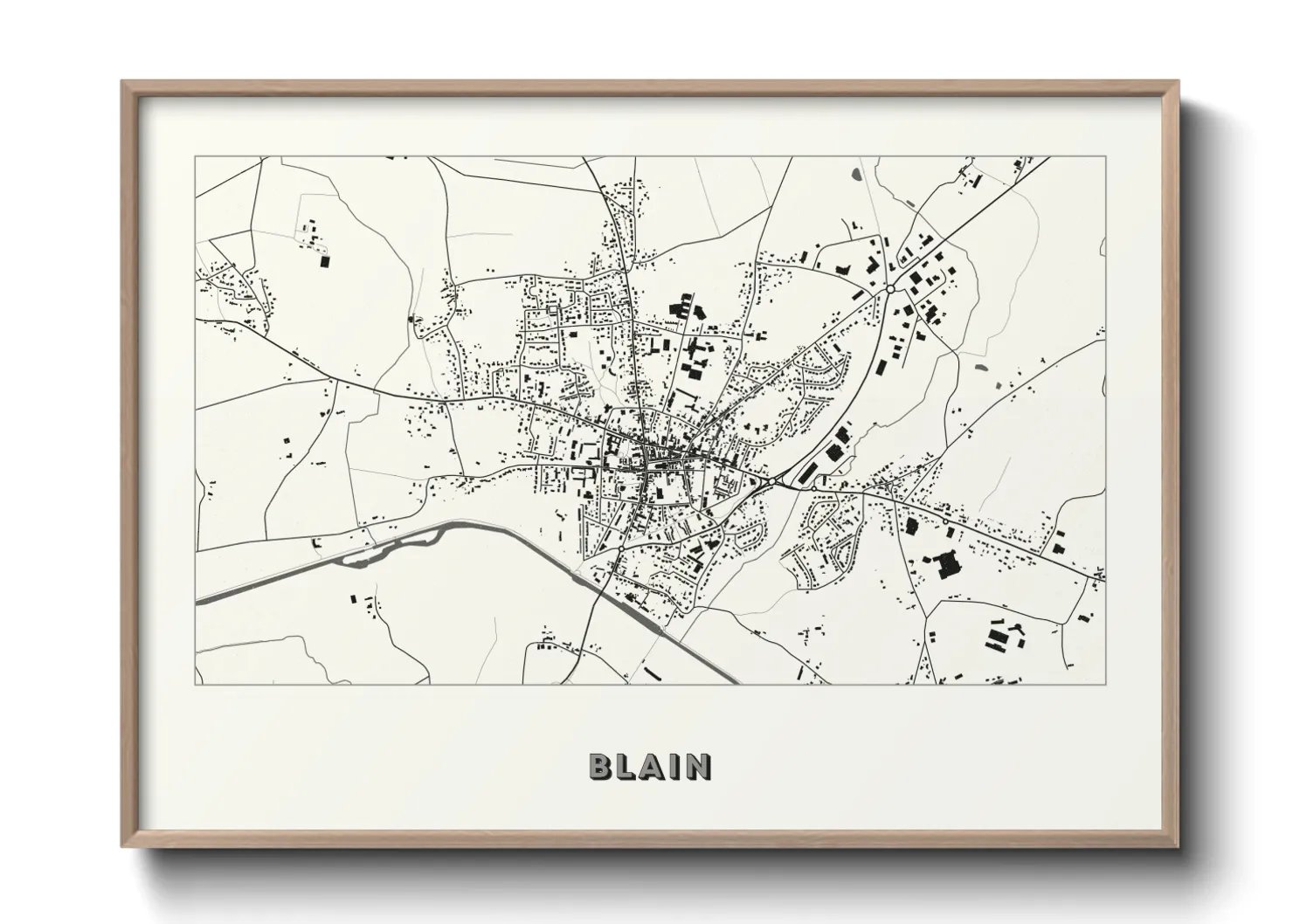 Une affiche de carte sur Blain
