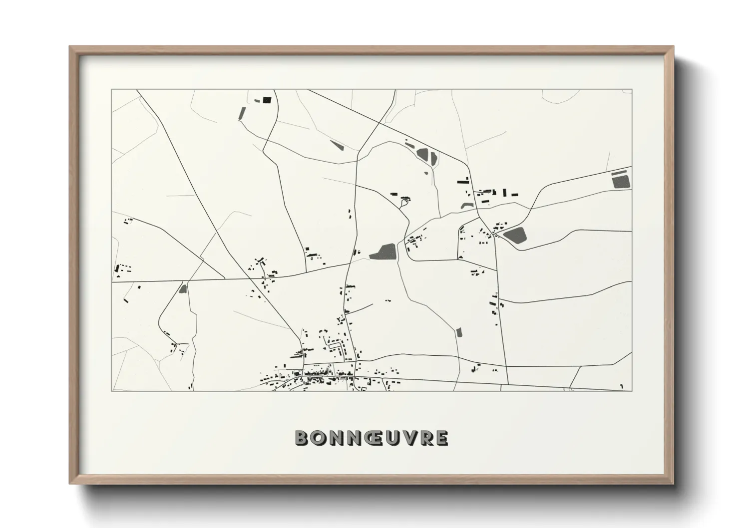 Une affiche de carte sur Bonnœuvre