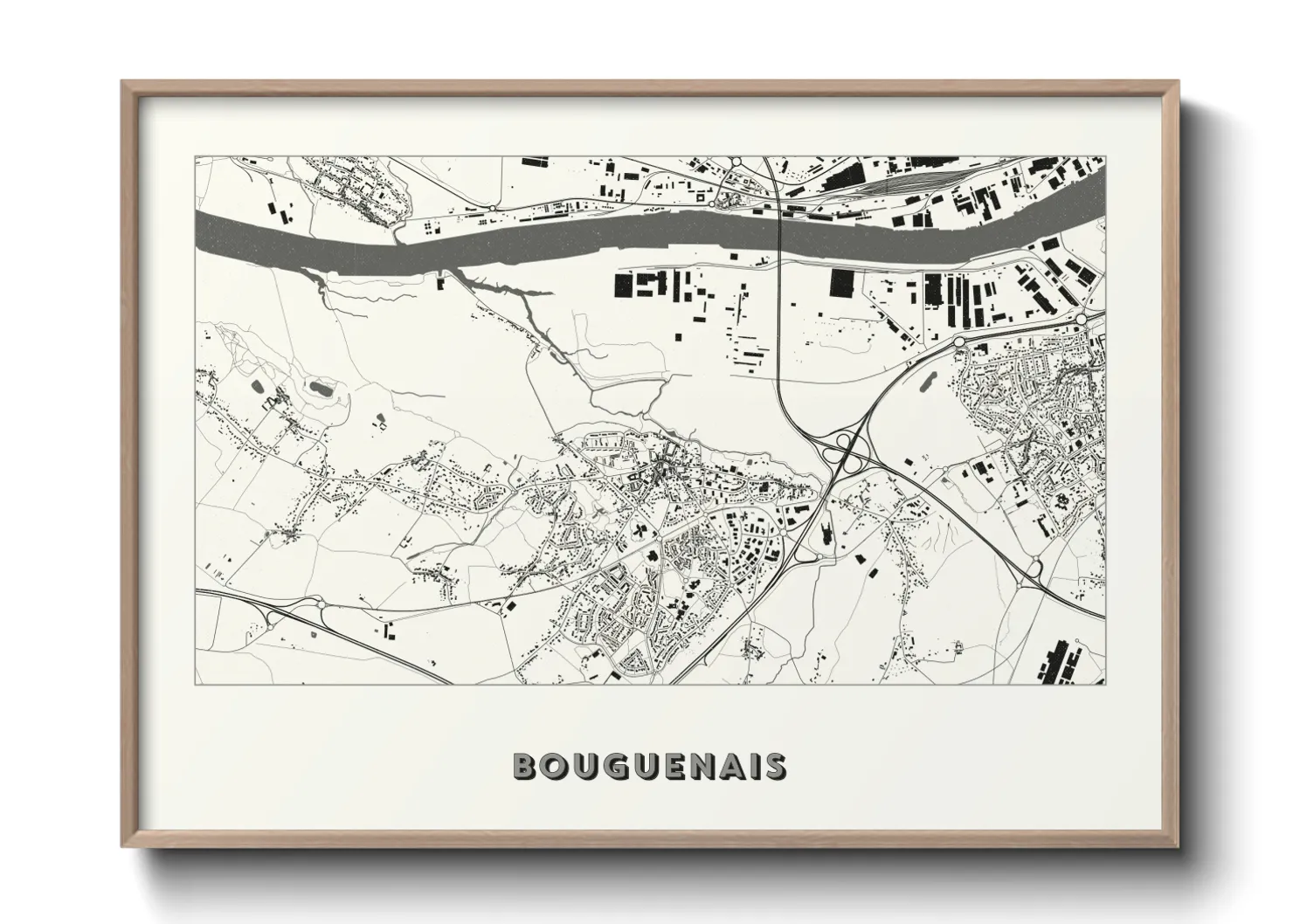 Une affiche de carte sur Bouguenais