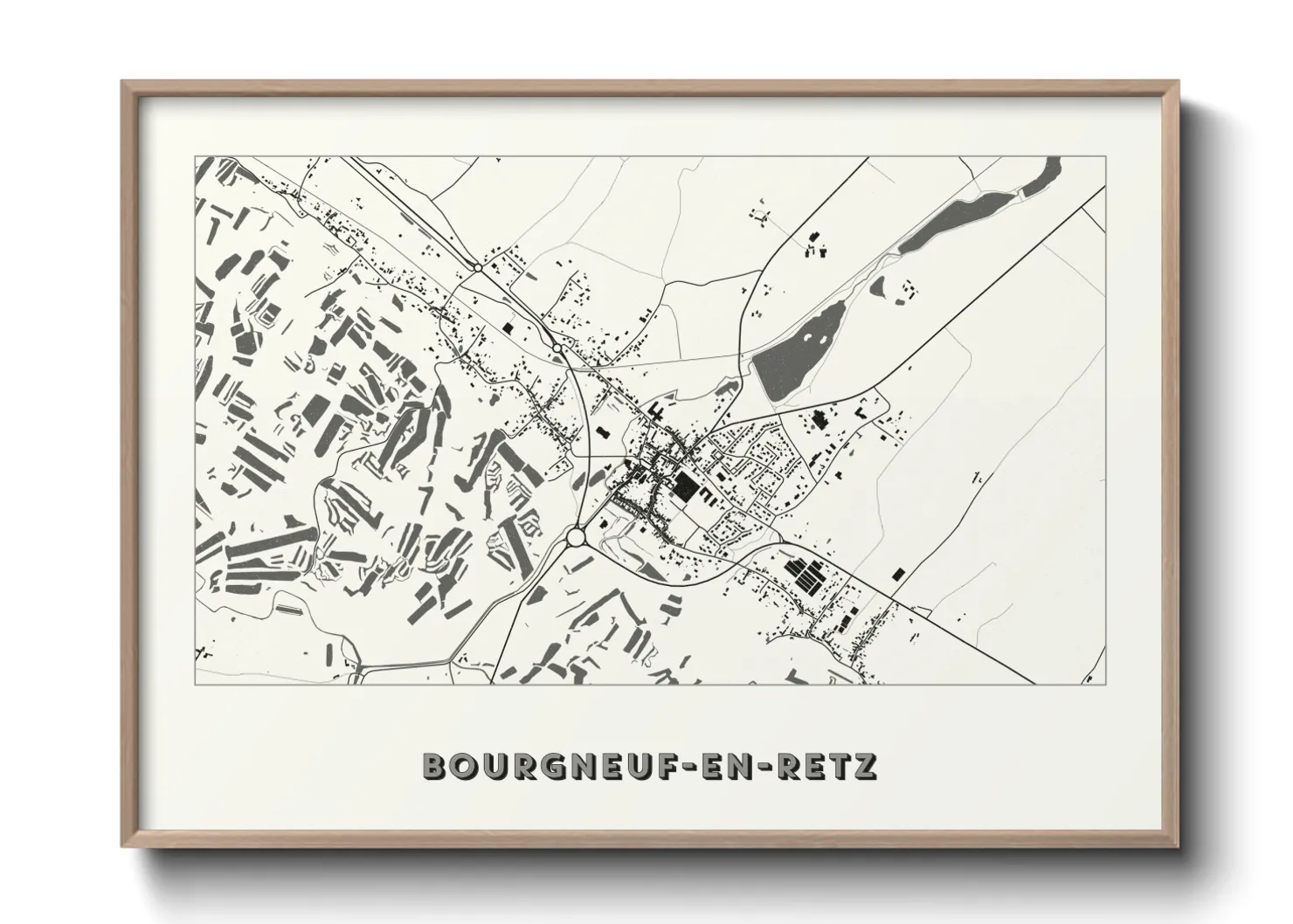 Une affiche de carte sur Bourgneuf-en-Retz