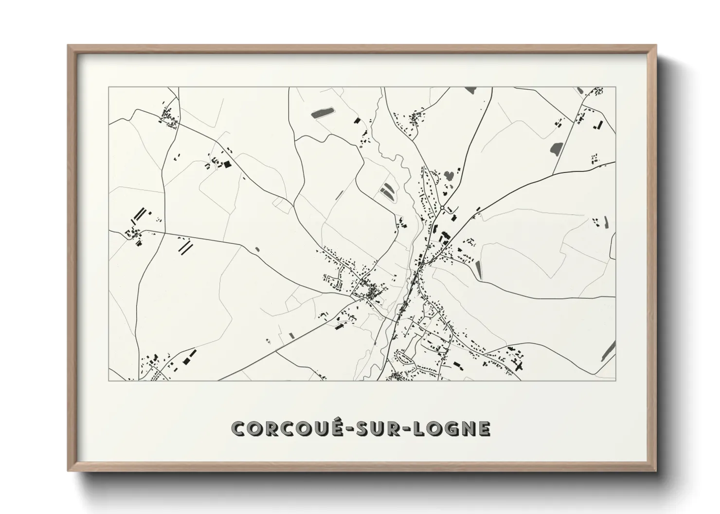 Une affiche de carte sur Corcoué-sur-Logne