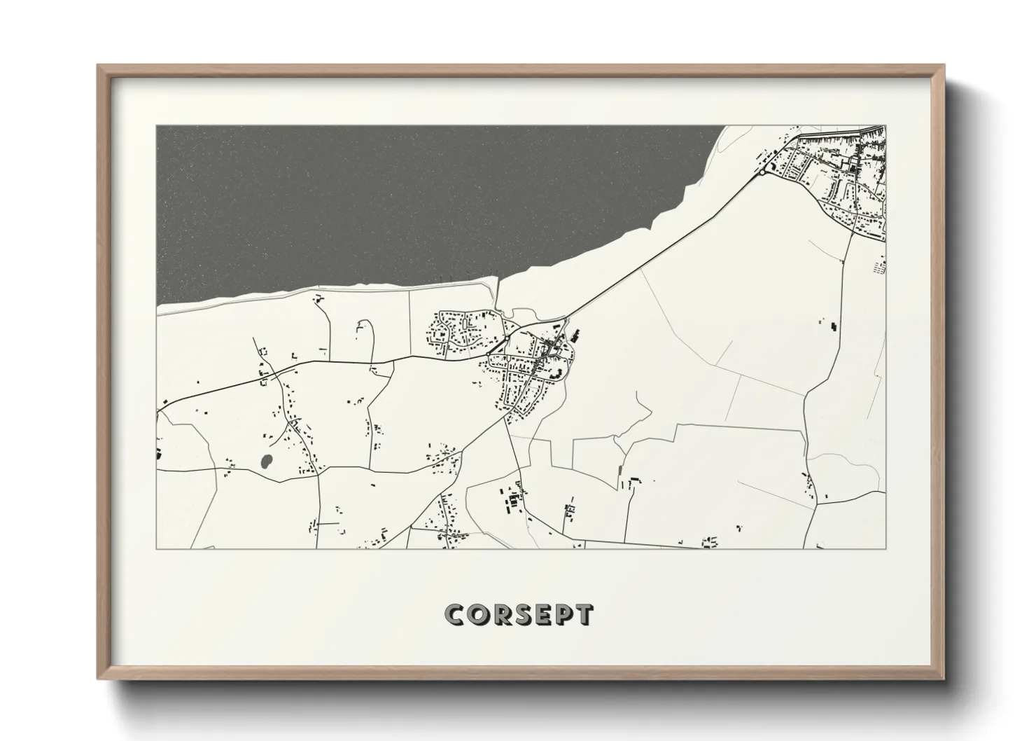 Une affiche de carte sur Corsept
