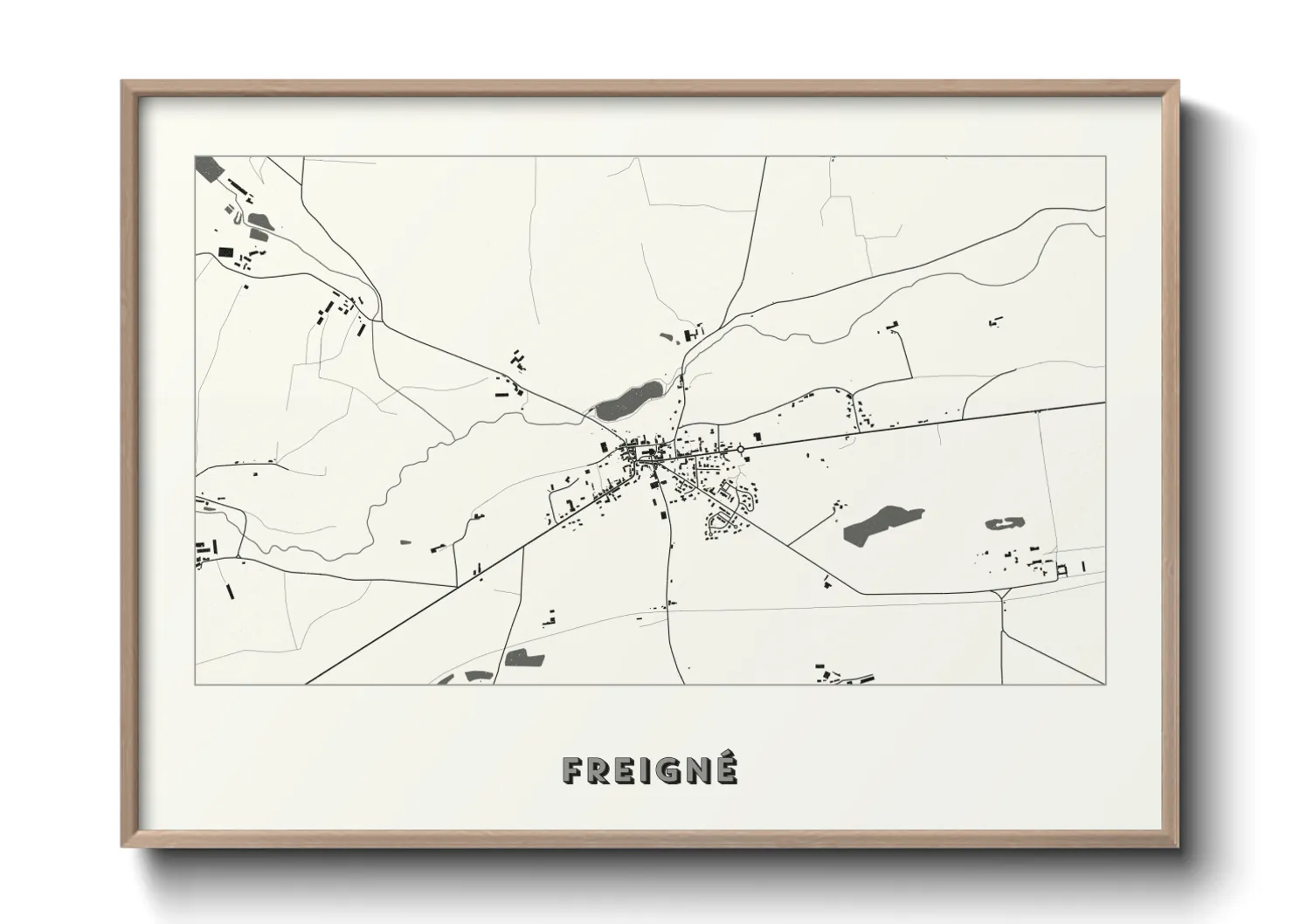 Une affiche de carte sur Freigné