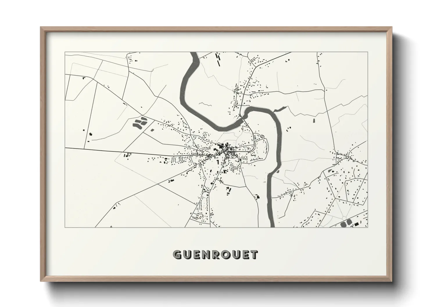 Une affiche de carte sur Guenrouet