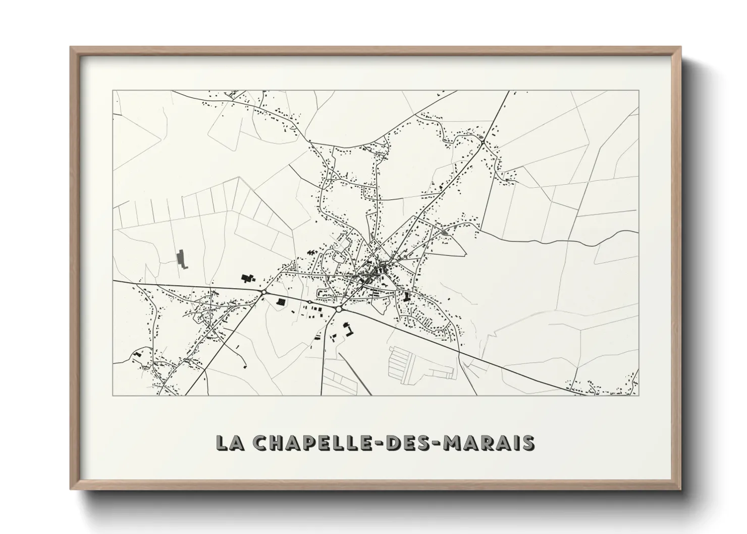 Une affiche de carte sur La Chapelle-des-Marais