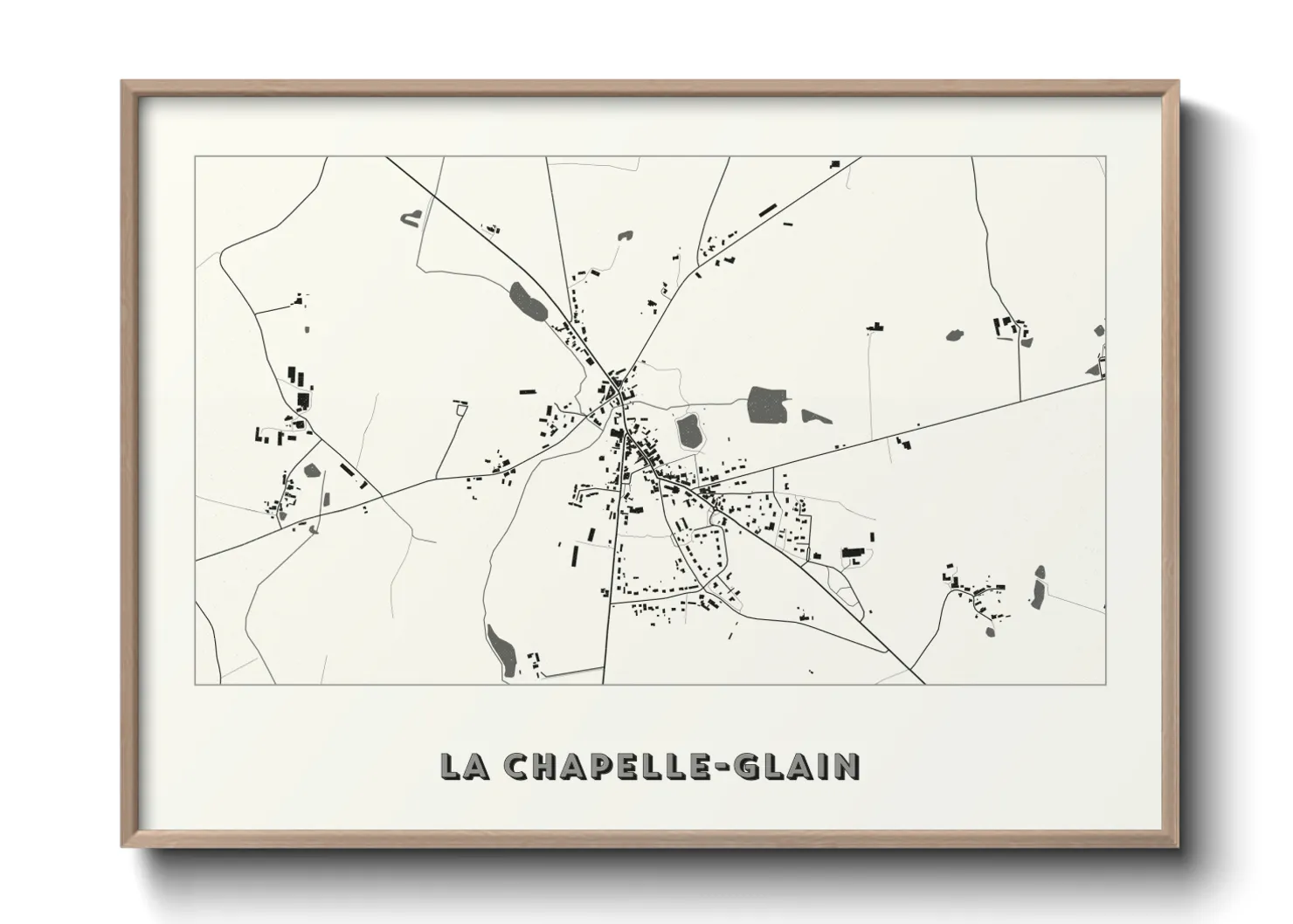 Une affiche de carte sur La Chapelle-Glain