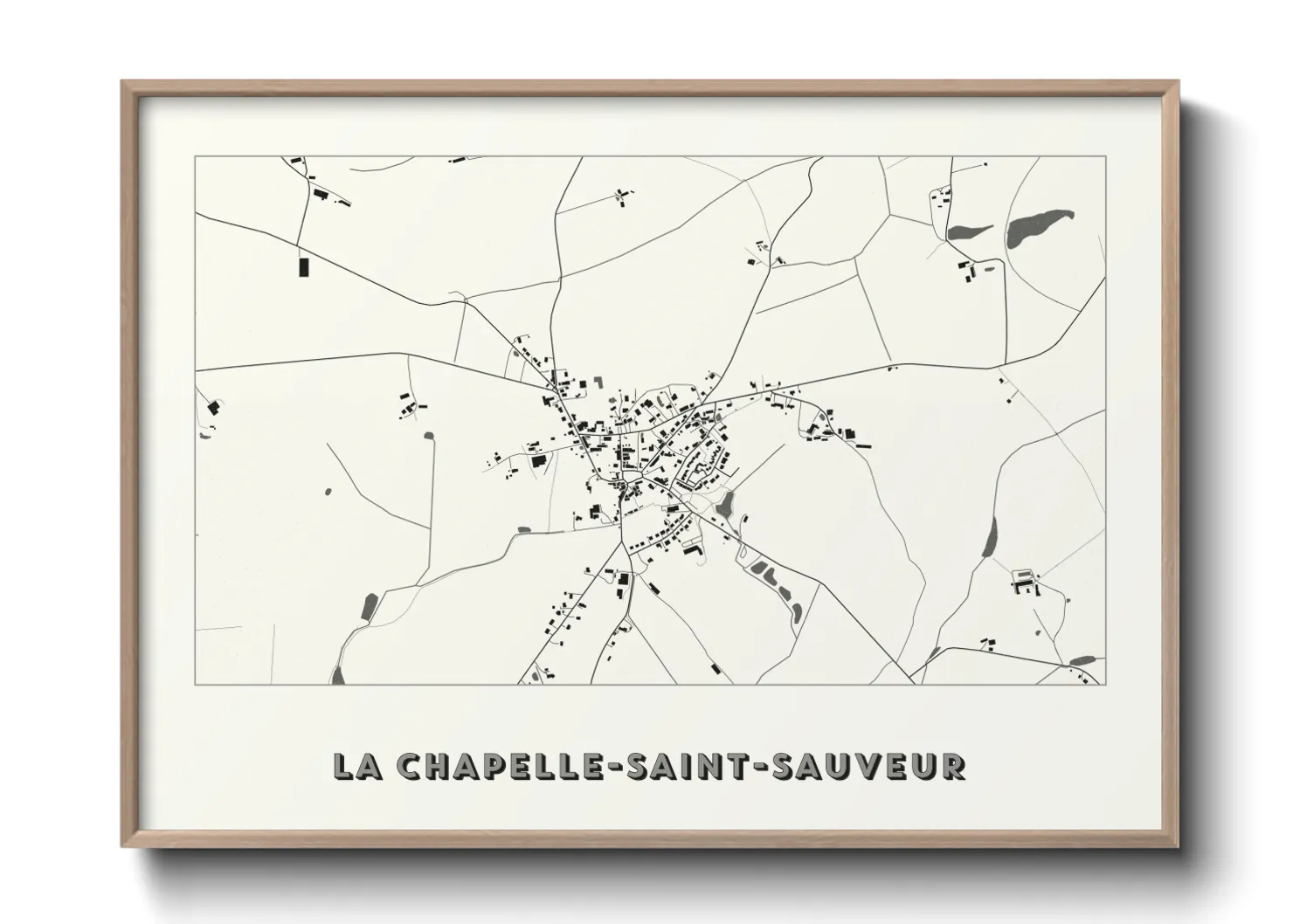 Une affiche de carte sur La Chapelle-Saint-Sauveur
