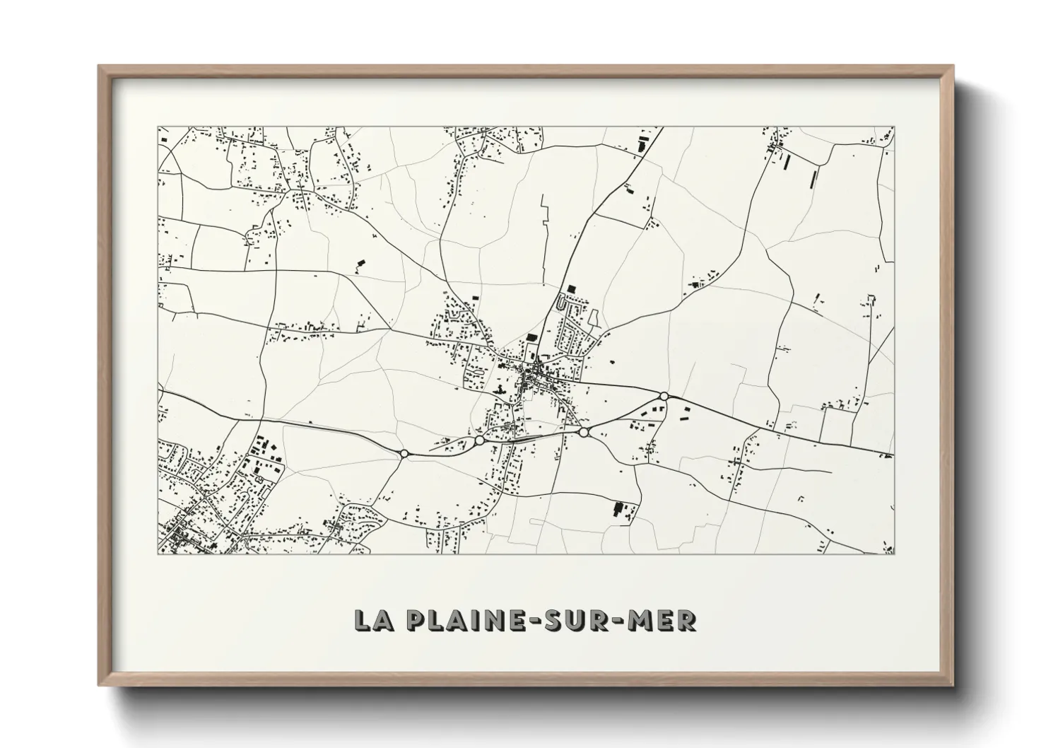 Une affiche de carte sur La Plaine-sur-Mer