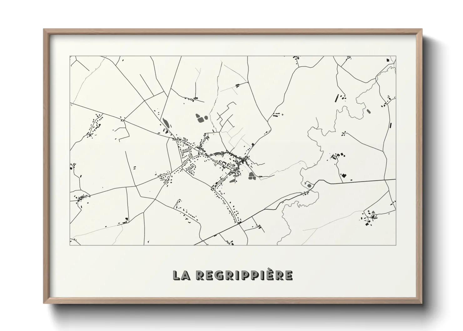 Une affiche de carte sur La Regrippière