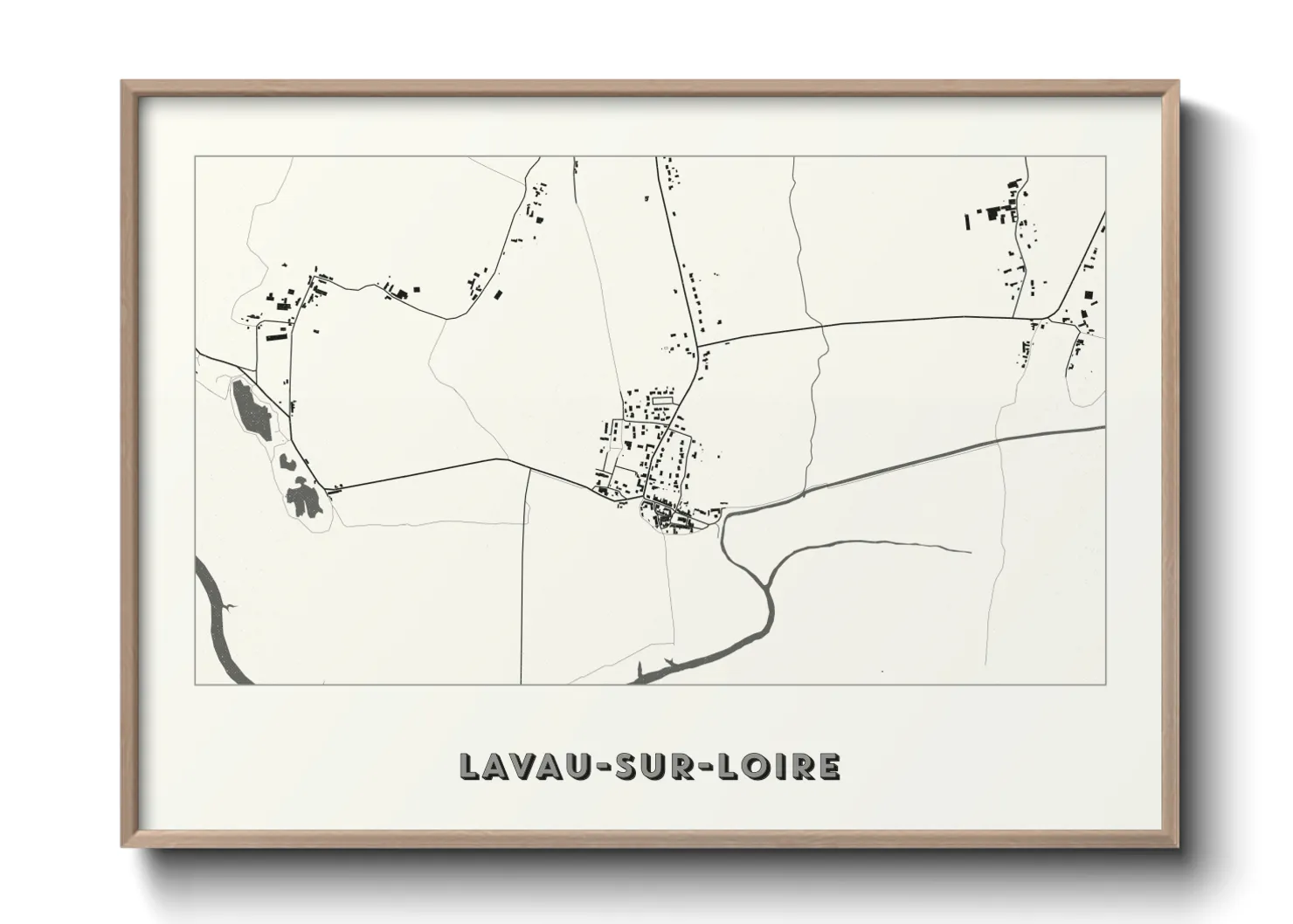 Une affiche de carte sur Lavau-sur-Loire