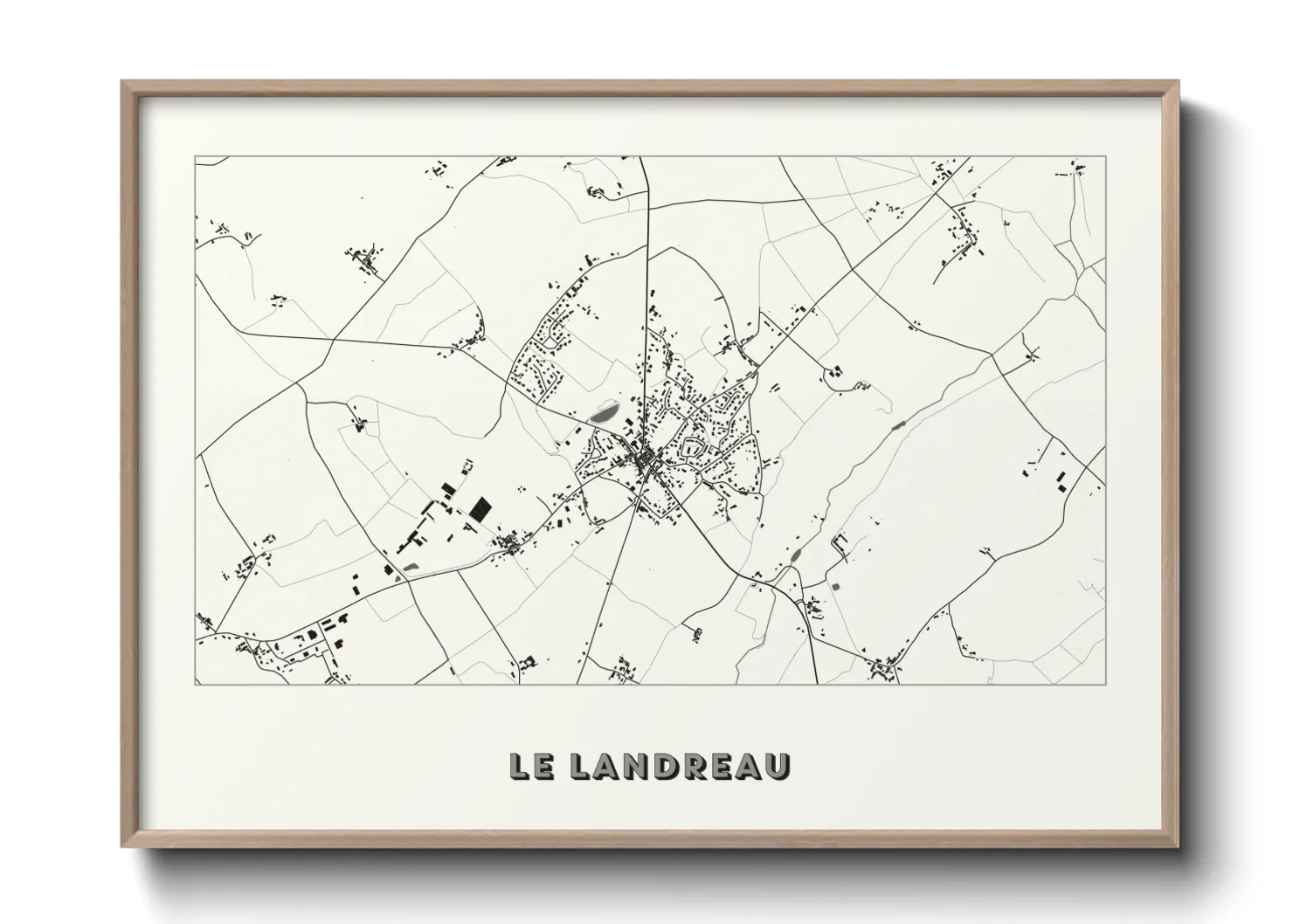Une affiche de carte sur Le Landreau