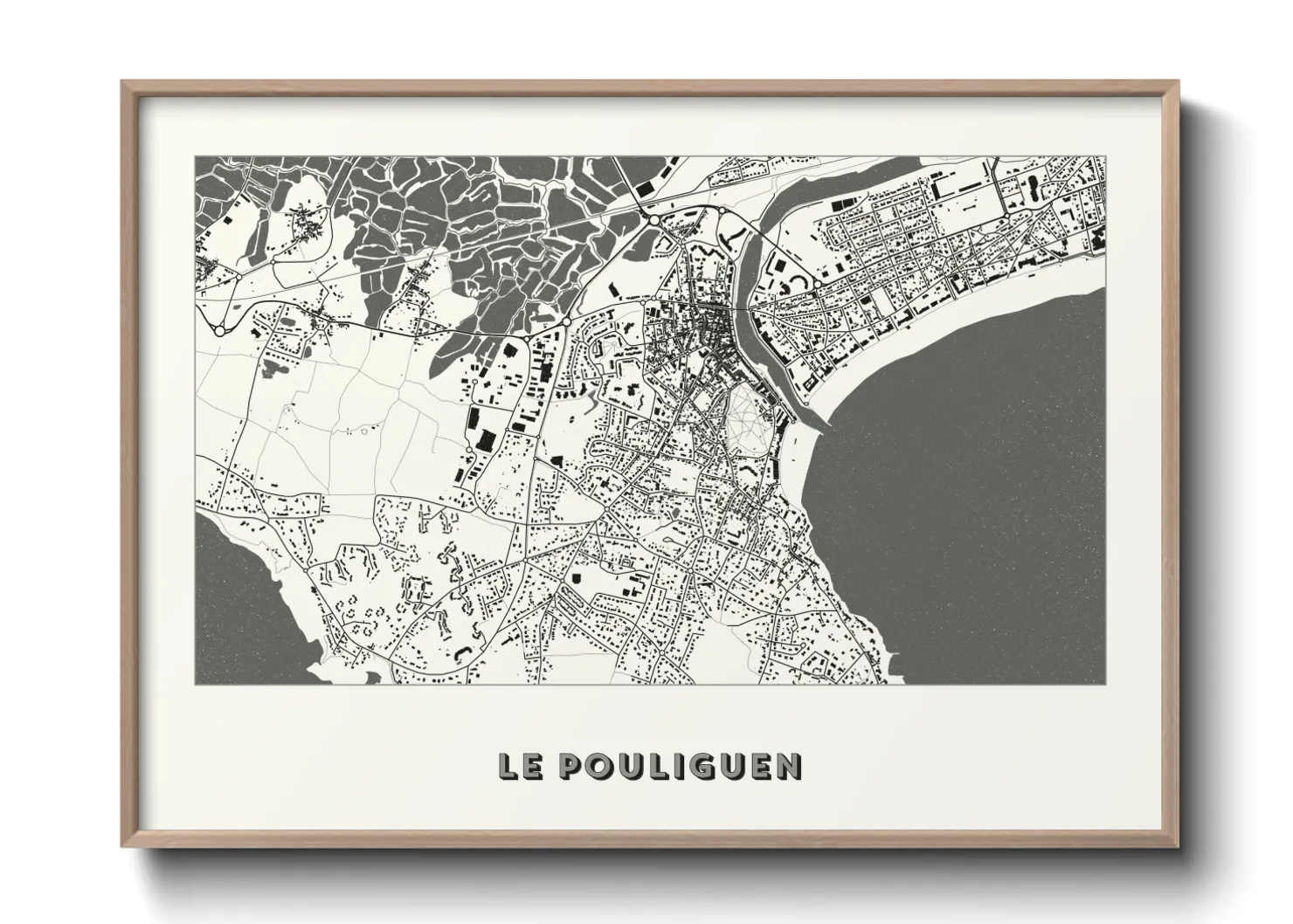 Une affiche de carte sur Le Pouliguen