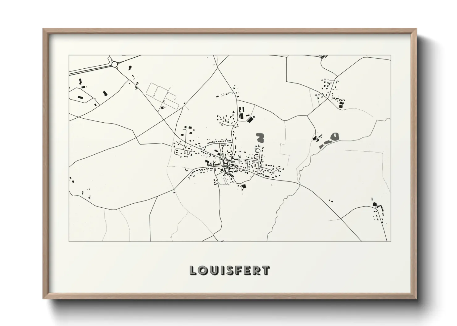 Une affiche de carte sur Louisfert
