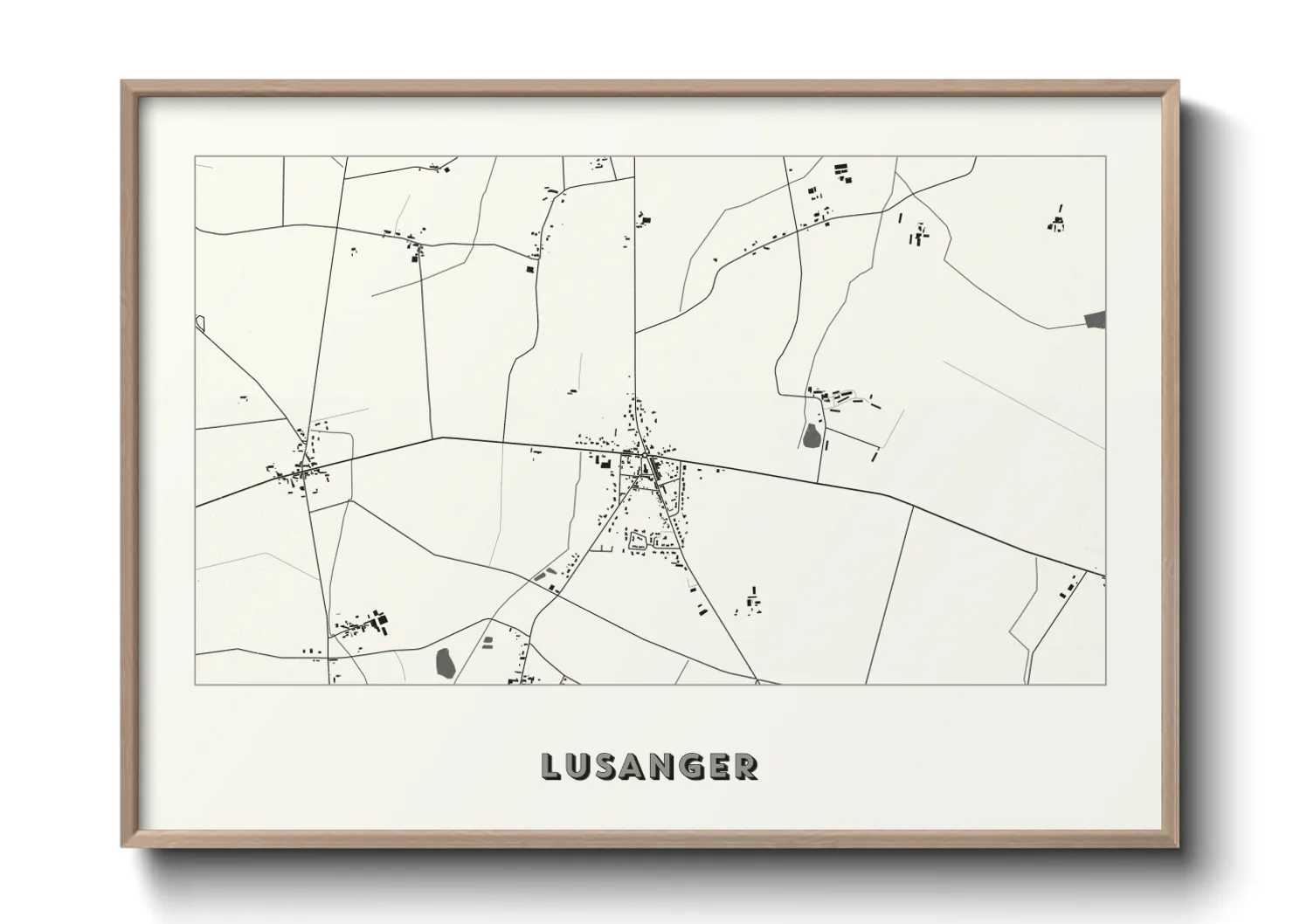 Une affiche de carte sur Lusanger